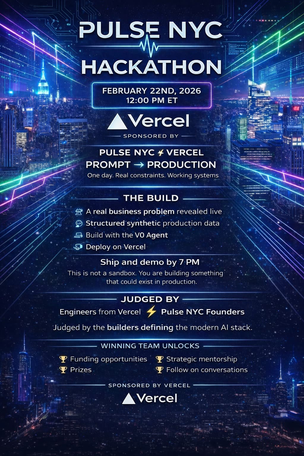 Pulse Foundry AI NYC Hackathon Volume.5 - Vercel V0